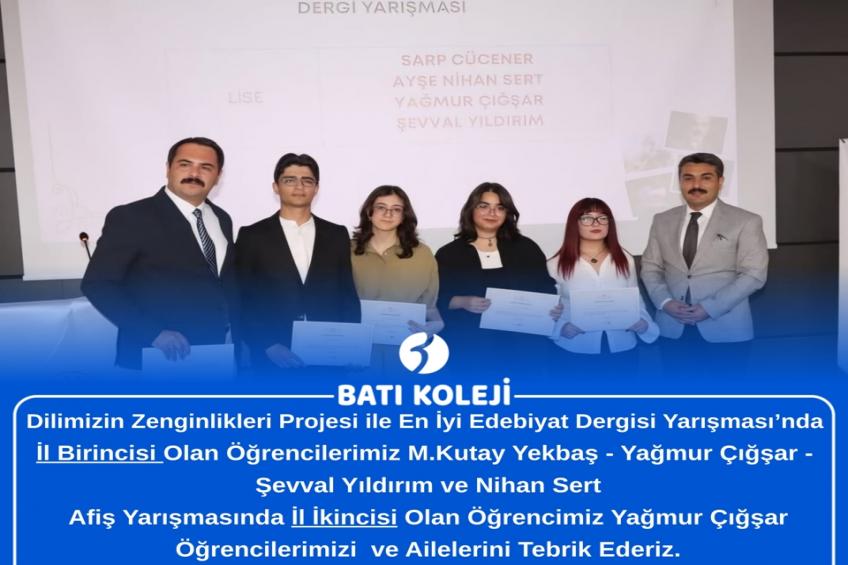 DERGİ YARIŞMASINDA İL BİRİNCİLİĞİ